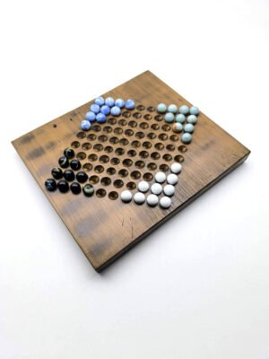 Damas Chinas - 4 jugadores - Madera y bolitas (canicas)
