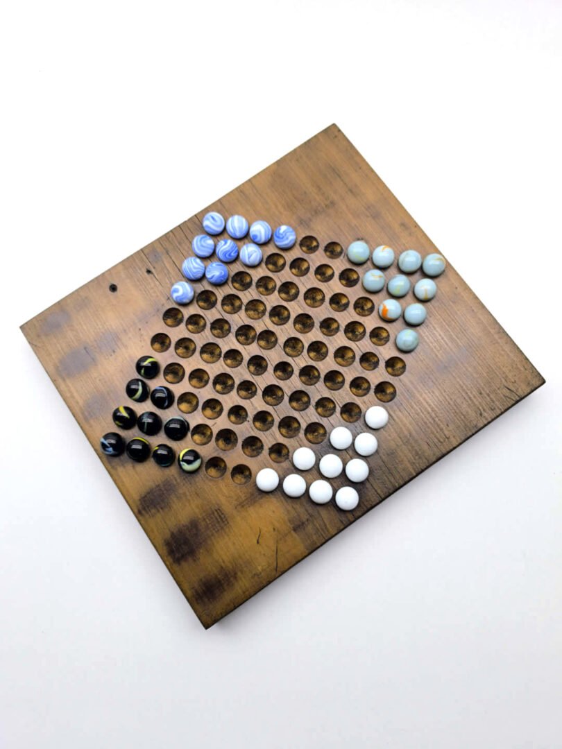 Damas Chinas - 4 jugadores - Madera y bolitas (canicas) - Imagen 3