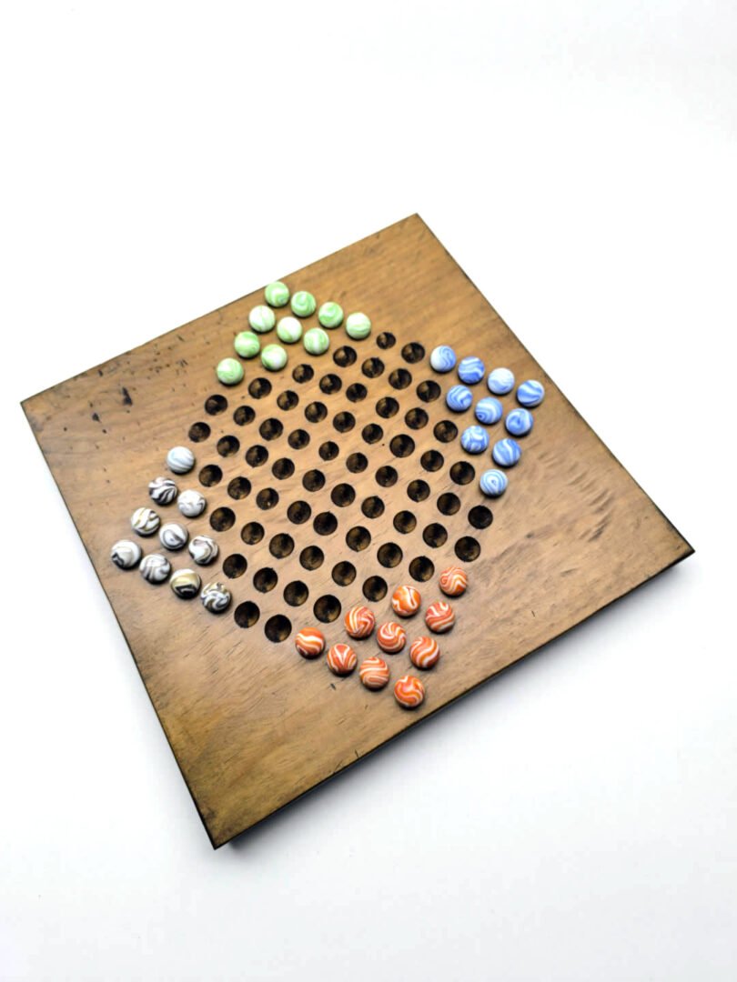 Damas Chinas - 4 jugadores - Madera y bolitas (canicas) - Imagen 4